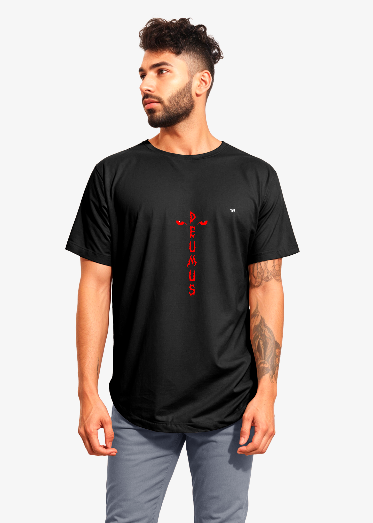 Demus: Black Tshirt for Men