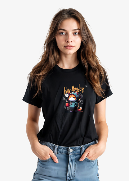 I Hate Mondays: Black T-Shirt for Women