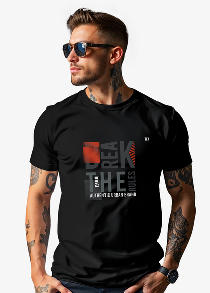 Break the Rules: Black Tshirt for Men